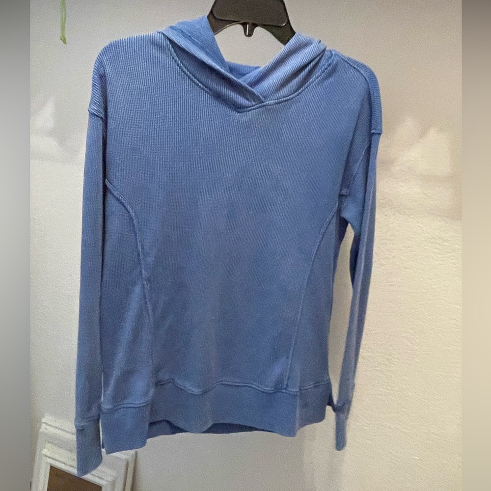 Jockey Women’s XS Oversized Textured Blue Hooded Top
